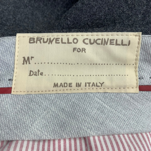 BRUNELLO CUCINELLI Size 32 Grey Charcoal Wool Pleated Dress Pants