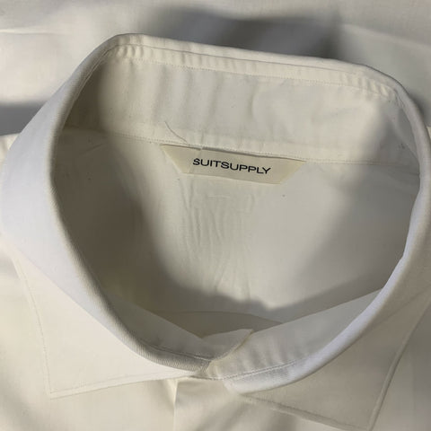 Chemise à manches longues en coton blanc boutonnée SUIT SUPPLY Taille L