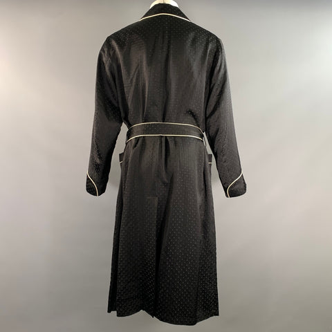 DRIES VAN NOTEN Size 38 Black White Jacquard Viscose Polyester Robe