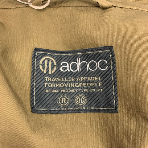 ADHOC Size S Olive Dark Brown Ombre Cotton Button Up Long Sleeve Shirt