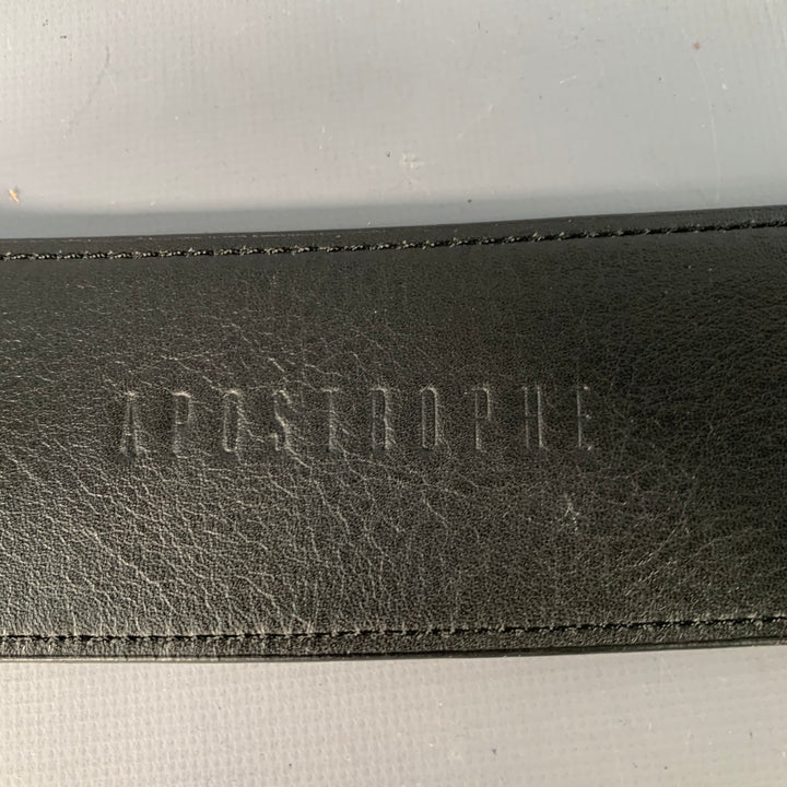 APOSTROPHE Size M Black Patent Leather Double Buckle Belt