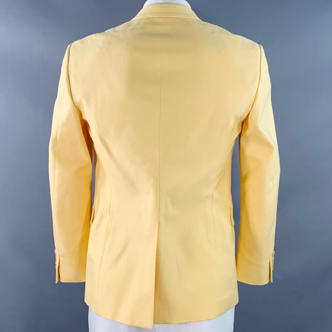 ALEXANDER MCQUEEN Size 42 Yellow Cotton Notch Lapel Single Button Sport Coat
