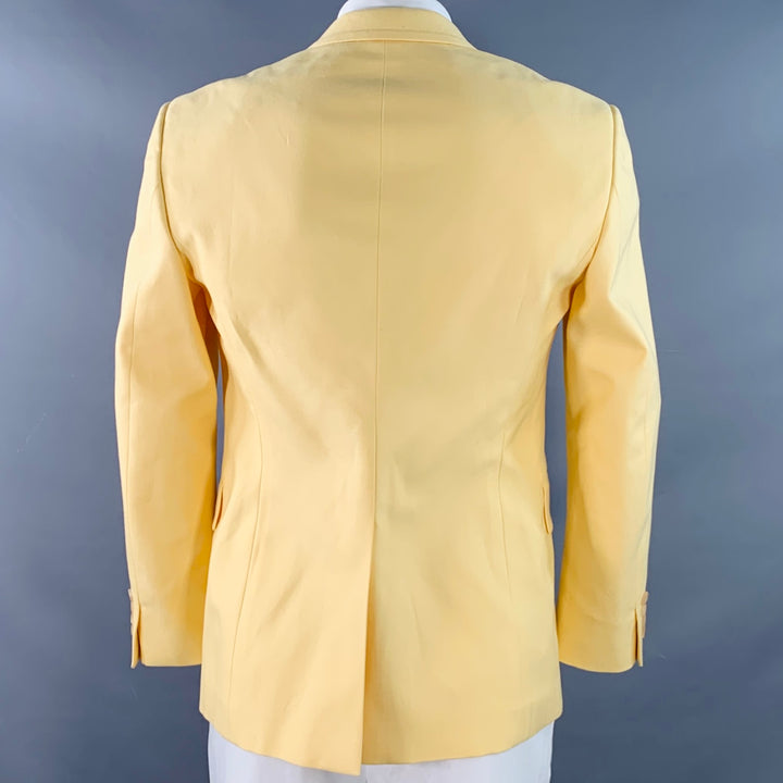ALEXANDER MCQUEEN Size 42 Yellow Cotton Notch Lapel Single Button Sport Coat