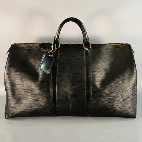 LOUIS VUITTON Keepall Black Epi Leather Duffle Bag