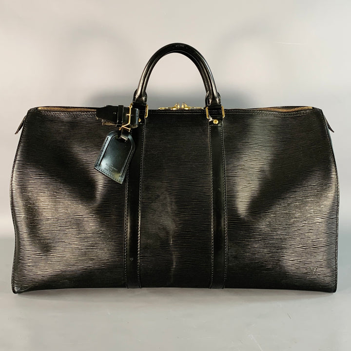 LOUIS VUITTON Keepall Black Epi Leather Duffle Bag