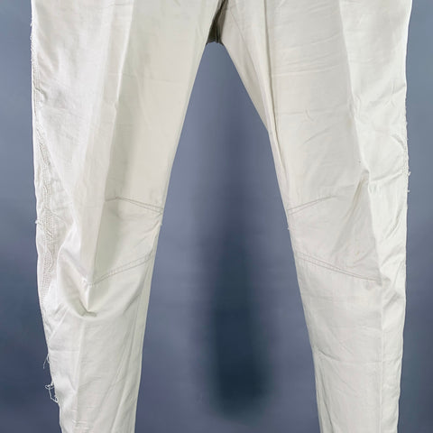 LANVIN Size 32 Ivory Cotton Ankle Zip Flat Front Dress Pants
