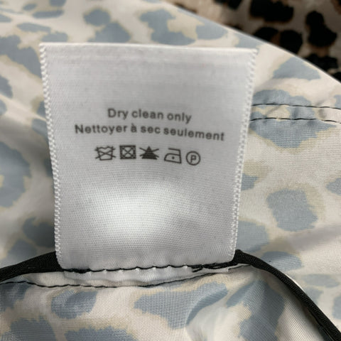 VERONICA BEARD Size S Beige Brown Polyester Animal Print Hooded Jacket