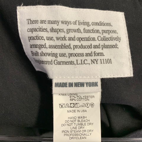 ENGINEERED GARMENTS Pantalon décontracté taille 34 gris métallisé à chevrons en mélange d'acrylique