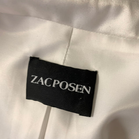 ZAC POSEN Size M Off White Wool Shawl Collar Jacket Indoor Blazer