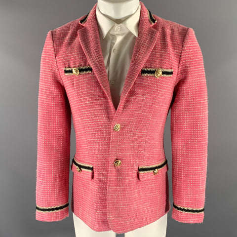 ORTTU Size XS Pink Gold Tweed Polyester Rayon Sport Coat