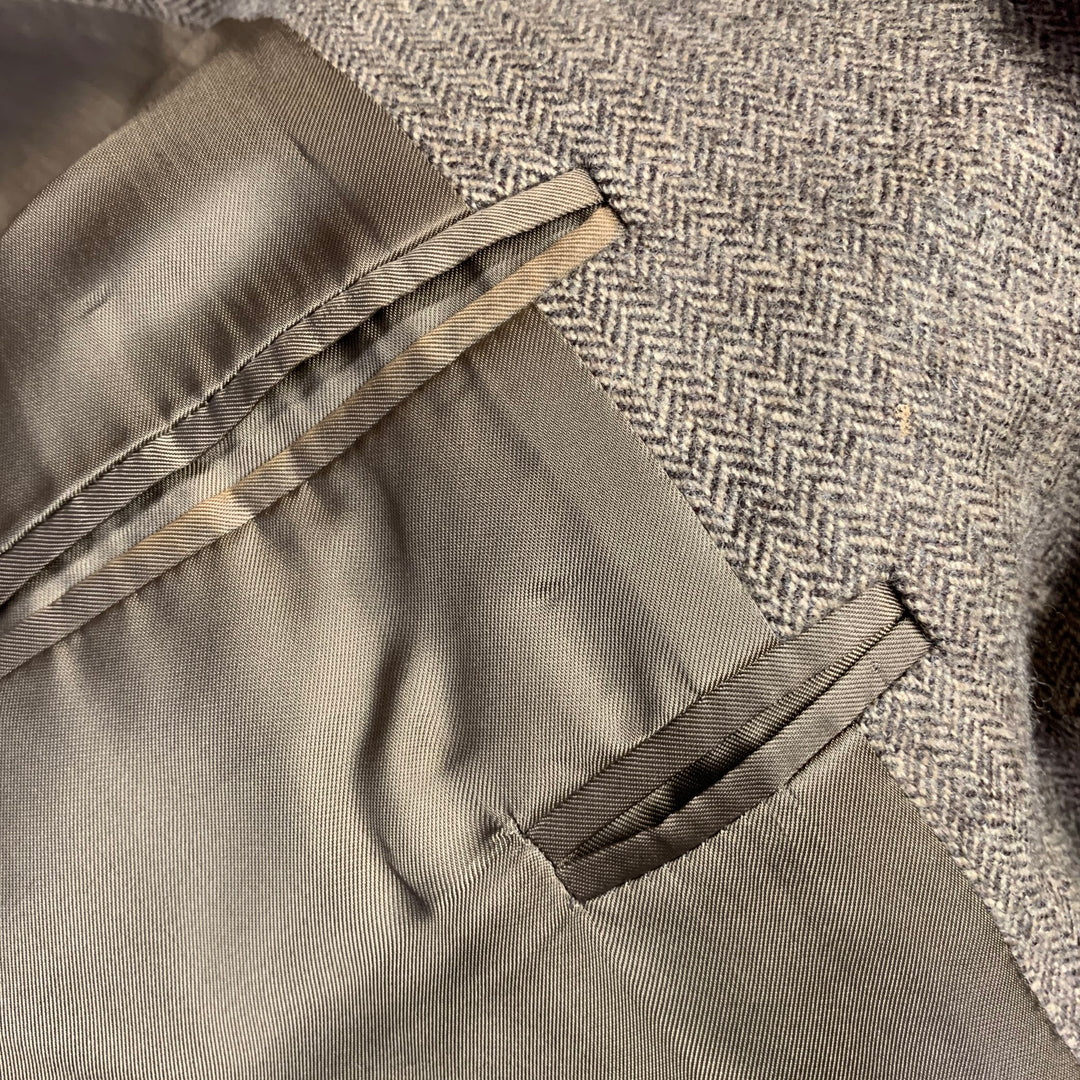 POLO by RALPH LAUREN Size 42 Long Brown Herringbone Virgin Wool Suit