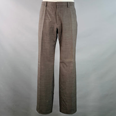 BURBERRY Costume gris en laine vierge à revers cranté, taille 46 Regular