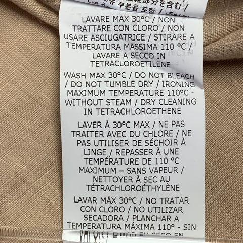 Chemise à manches longues ASPESI en lin pêche, demi-patte de boutonnage, taille XL