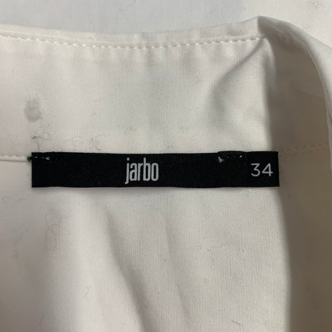 Robe chemise JARBO taille S, mélange de coton blanc, boutons cachés, manches 3/4