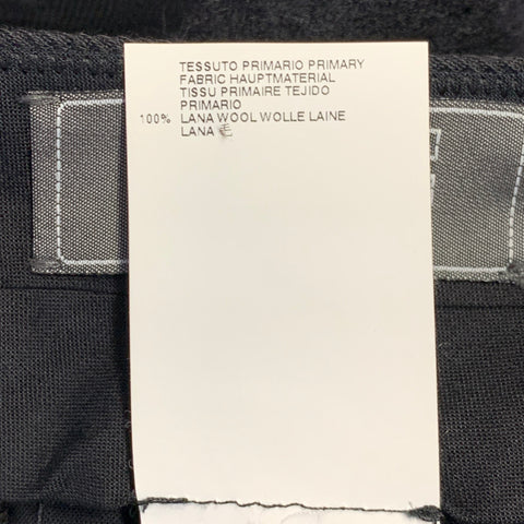 MAISON MARTIN MARGIELA Size 28 Black Twill Wool Flames Flat Front Dress Pants