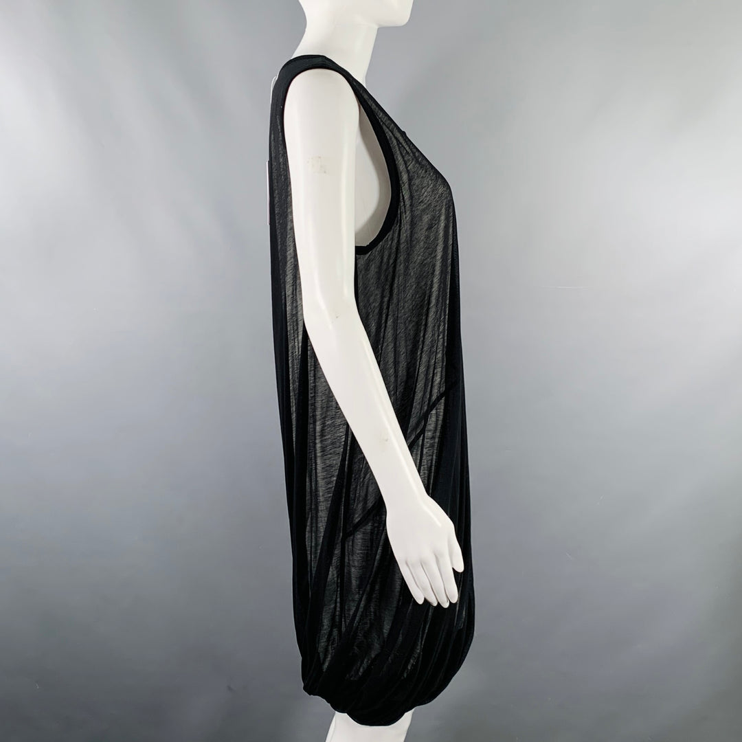 HELMUT LANG Size M Black White Cotton Layered Bubble Hem Dress  Sui  Generis Designer Consignment