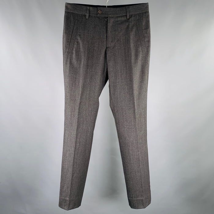 GIORGIO ARMANI Size 32 Grey Charcoal Twill Virgin Wool Blend Dress Pants