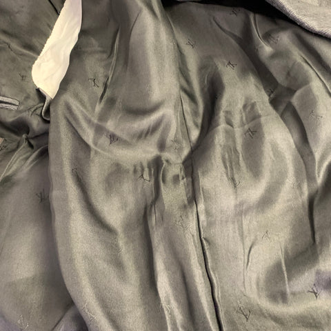 LOUIS VUITTON Veste de sport en laine et soie gris à motifs tourbillons Taille 40