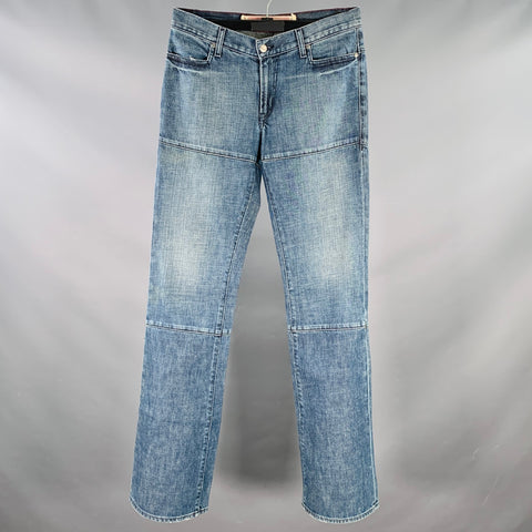 BUCKLER Size 31 Blue Cotton Denim Straight Jeans