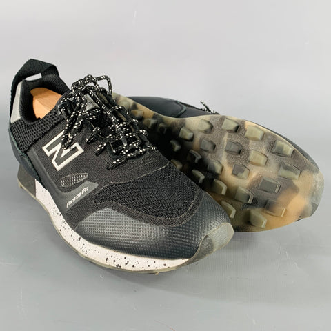 NEW BALANCE Size 8.5 Trailbuster Black White Mixed Fabrics Mesh Athletic Sneakers