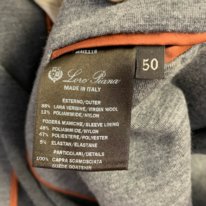 LORO PIANA Size 40 Grey Virgin Wool Single Breasted Notch Lapel Jacket