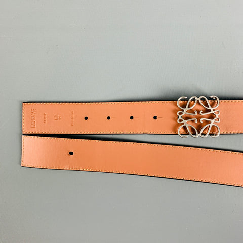 LOEWE Taille 44 Ceinture en cuir réversible noir beige