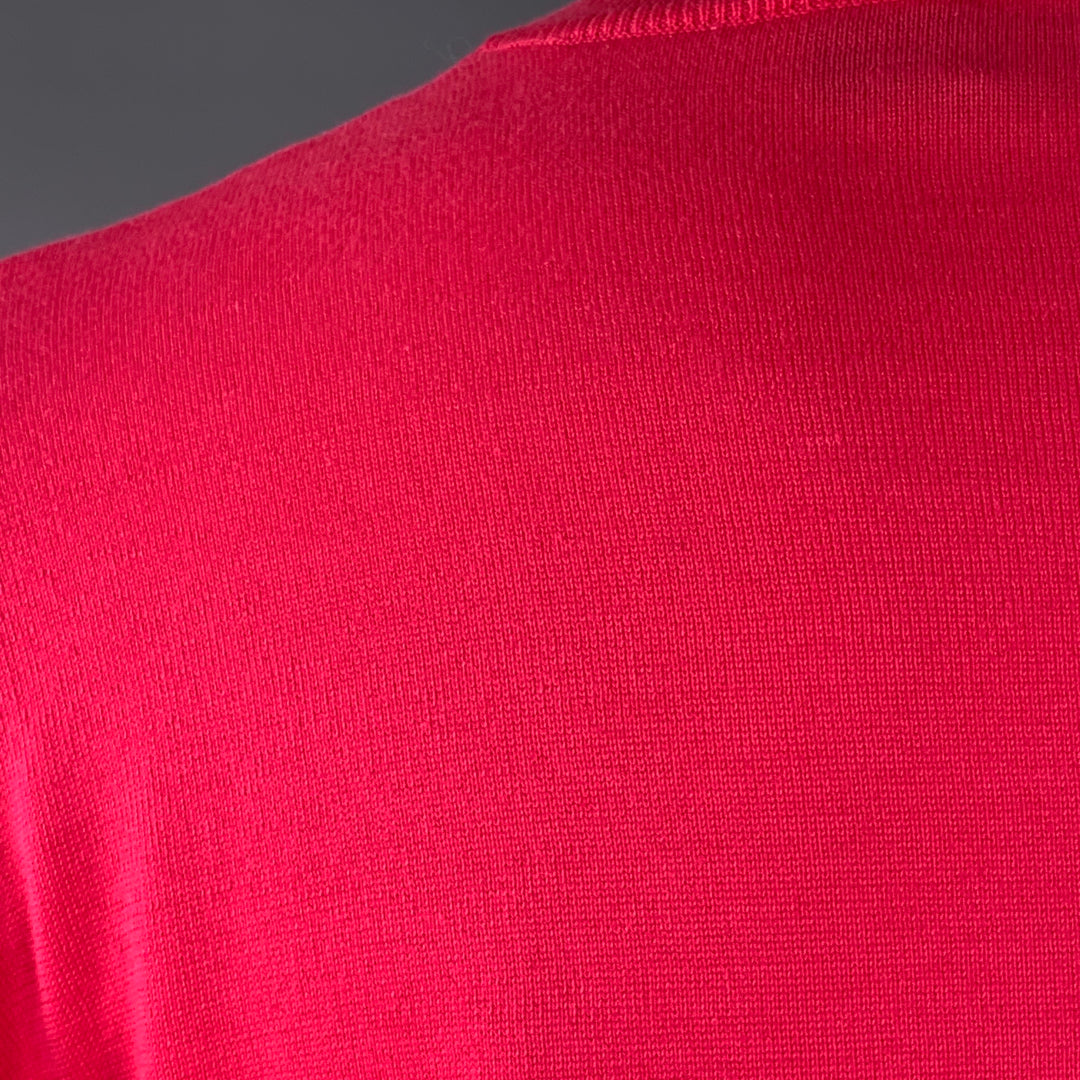 RALPH LAUREN COLLECTION Size M Fuchsia Pink Cotton Crew Neck Pullover