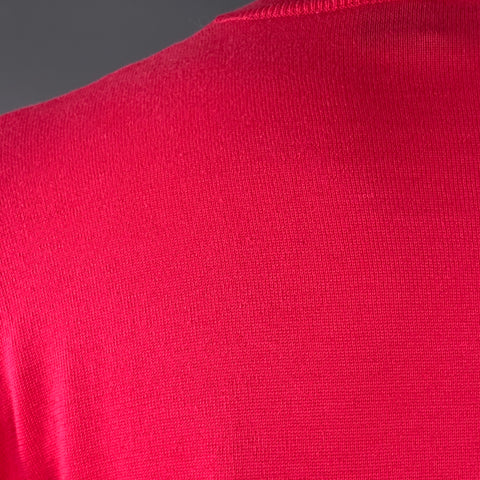 RALPH LAUREN COLLECTION Size M Fuchsia Pink Cotton Crew Neck Pullover