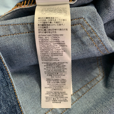ALEXANDER MCQUEEN Jean en denim à braguette boutonnée et surpiqûres contrastantes indigo Taille 36