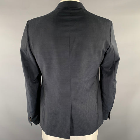 MAISON MARGIELA Size 42 Grey Blue Plaid Wool Notch Lapel Sport Coat