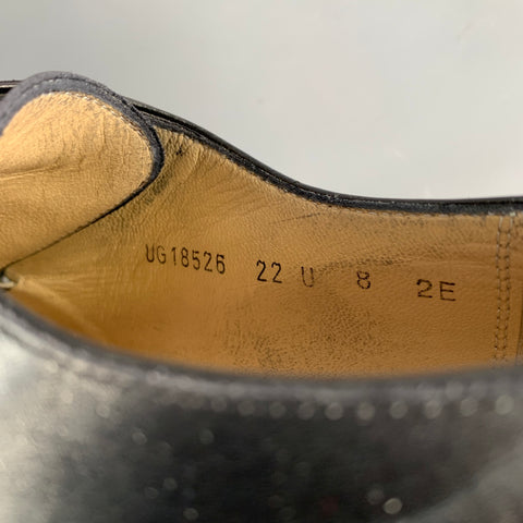 SALVATORE FERRAGAMO Size 8 Black Leather Monk Strap Loafers