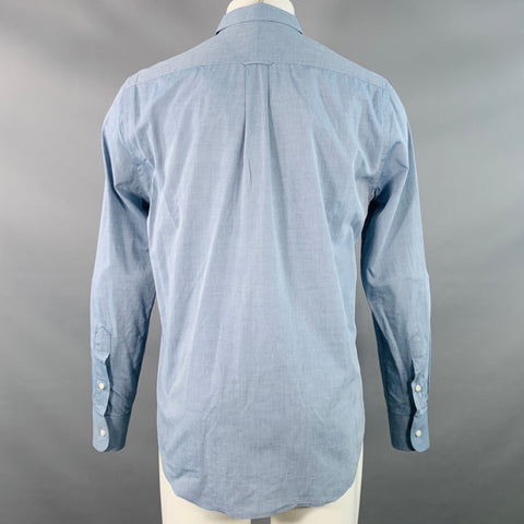GITMAN VINTAGE Size M Blue Grey Cotton One Pocket Long Sleeve Shirt