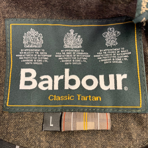 BARBOUR Size L Brown Olive Quilted Polyester Single Breasted Jacket