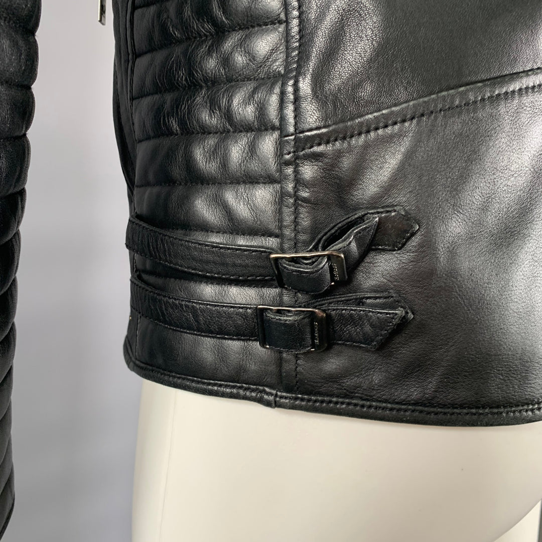 SCOTCH AND SODA Size M Black Leather Moto Racer Jacket