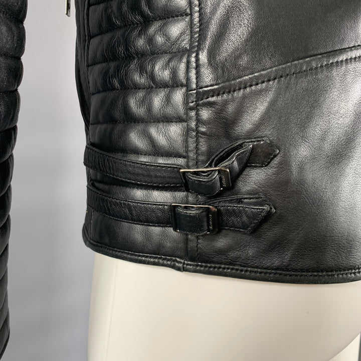 SCOTCH AND SODA Size M Black Leather Moto Racer Jacket