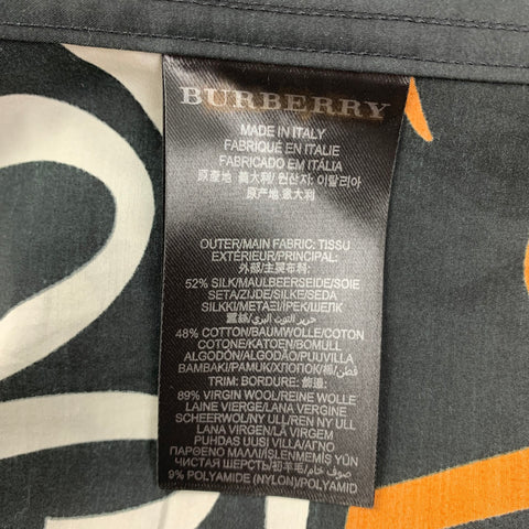 BURBERRY PRORSUM Size 36 Black Copper Graphic Silk Blend Jacket