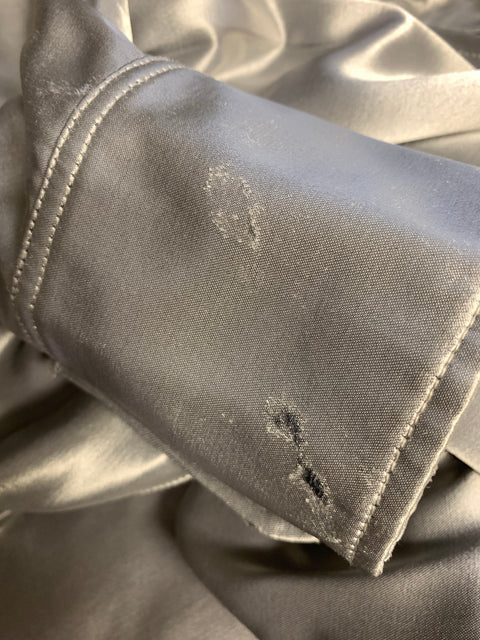 ENFANTS RICHES DEPRIMES SS2016 Size M Silver Metallic Silk Button Up Long Sleeve Shirt