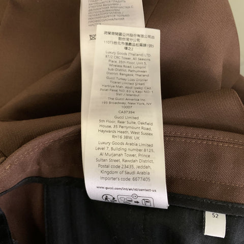 GUCCI Size 36 Brown Wool Zip Up Dress Pants