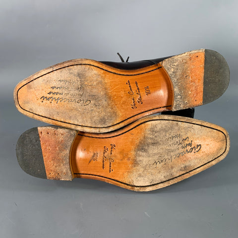 GIOVACCHINI Size 10.5 Mike Brown Leather Ombre Cap Toe Lace-Up Shoes