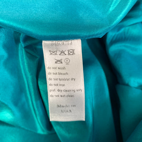 CAROLINA HERRERA Size 4 Teal Black Knee-Length Cocktail Dress