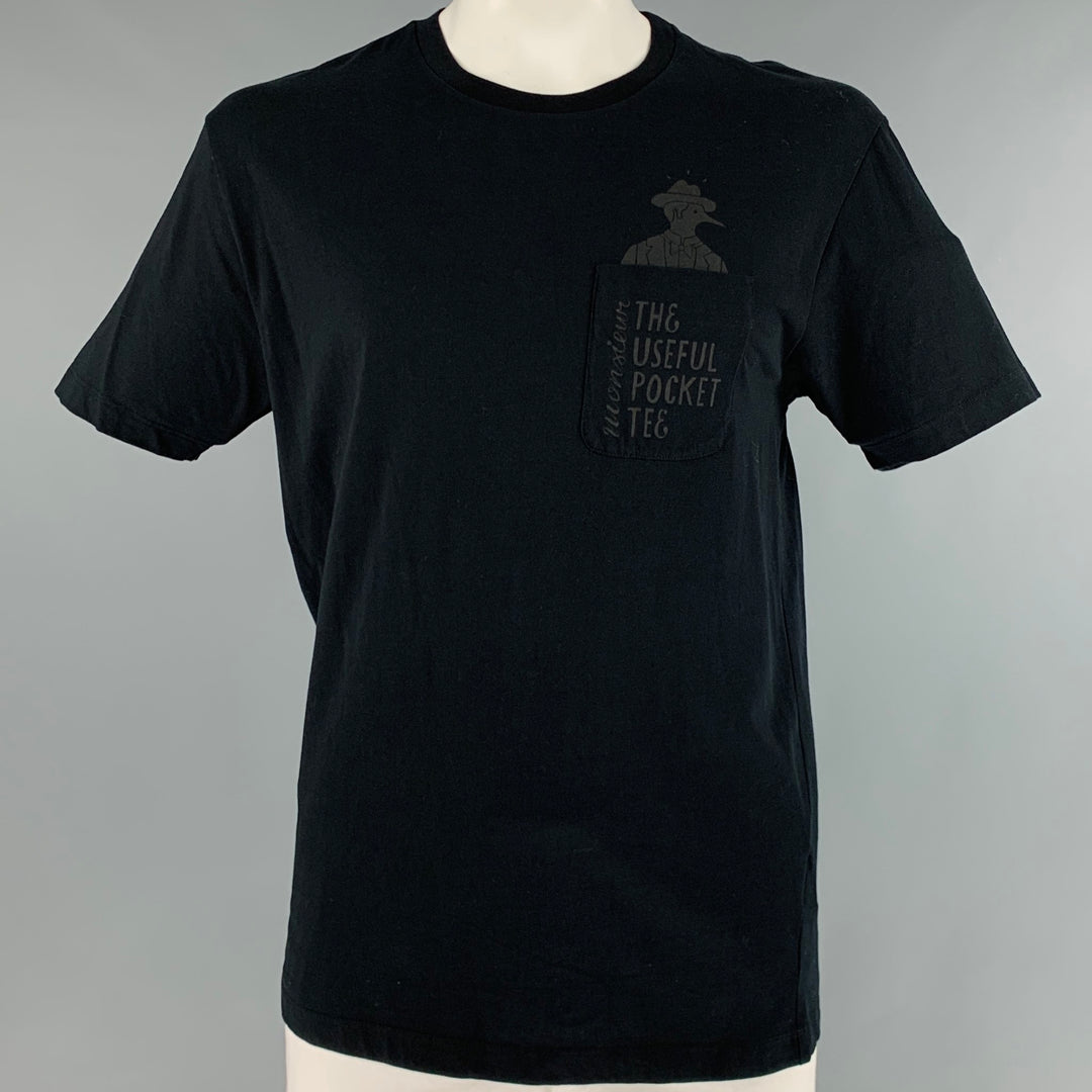 VIKTOR & ROLF Size XL Black Print Cotton One Pocket T-shirt