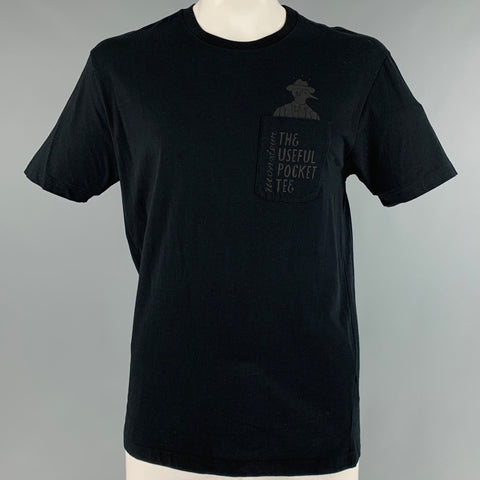 VIKTOR &amp; ROLF Taille XL T-shirt une poche en coton imprimé noir