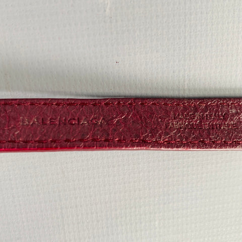 BALENCIAGA Burgundy Gold Studded Leather Bracelet