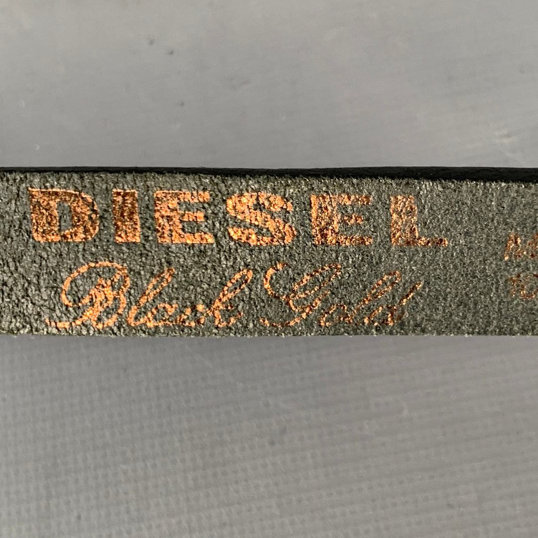 DIESEL BLACK GOLD Black Canvas Leather Suspenders
