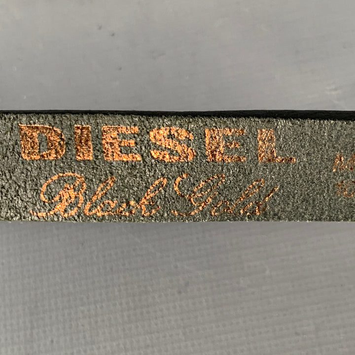 DIESEL BLACK GOLD Black Canvas Leather Suspenders