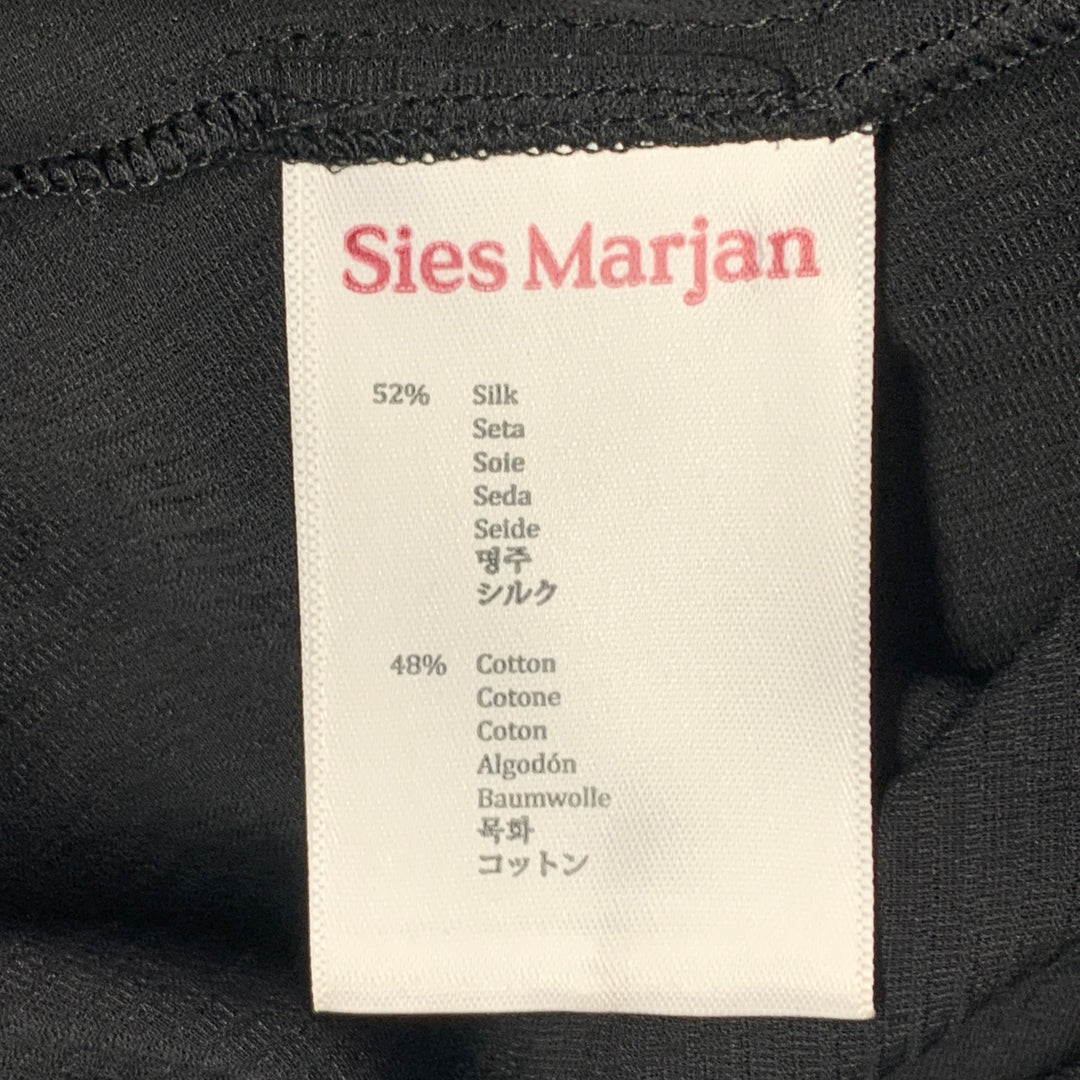 SIES MARJAN Size S Black Velvet Silk Cotton Button Up Shirt Pants Set