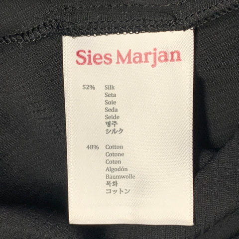SIES MARJAN Size S Black Velvet Silk Cotton Button Up Shirt Pants Set