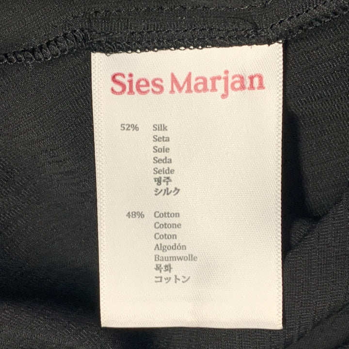 SIES MARJAN Size S Black Velvet Silk Cotton Button Up Shirt Pants Set