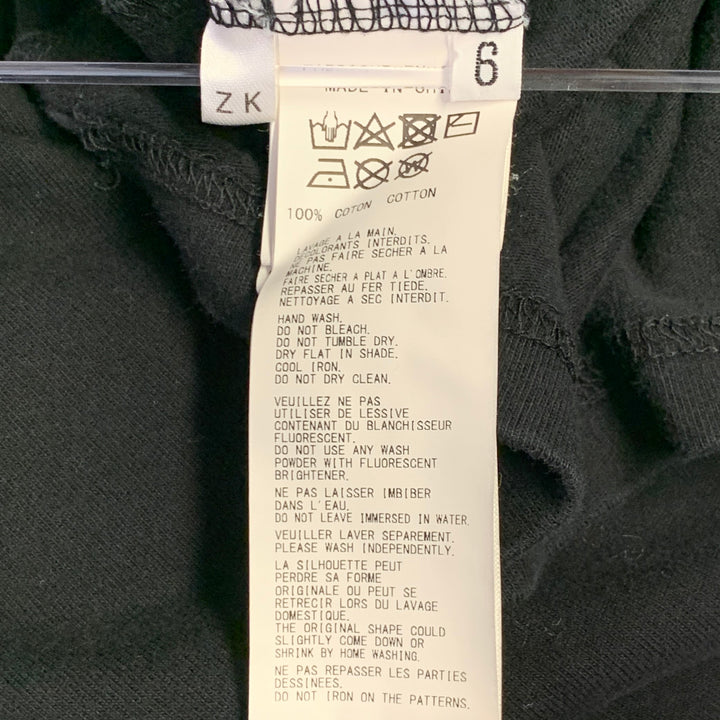 YOHJI YAMAMOTO Size XXL Black Grey Logo Cotton Crew Neck Pullover
