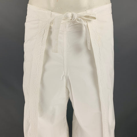 RALPH LAUREN Size 34 White Cotton Wrap Around Fisherman Casual Pants